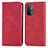 Leather Case Stands Flip Cover Holder S04D for Oppo A54 5G Red