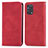 Leather Case Stands Flip Cover Holder S04D for Oppo A74 4G Red