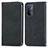 Leather Case Stands Flip Cover Holder S04D for Oppo A74 5G Black