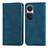 Leather Case Stands Flip Cover Holder S04D for Oppo Reno10 Pro 5G Blue