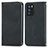 Leather Case Stands Flip Cover Holder S04D for Oppo Reno6 Pro 5G India Black