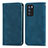 Leather Case Stands Flip Cover Holder S04D for Oppo Reno6 Pro 5G India Blue