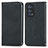 Leather Case Stands Flip Cover Holder S04D for Oppo Reno6 Pro+ Plus 5G Black