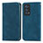 Leather Case Stands Flip Cover Holder S04D for Oppo Reno6 Pro+ Plus 5G Blue