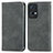 Leather Case Stands Flip Cover Holder S04D for Oppo Reno7 Pro 5G Gray