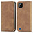 Leather Case Stands Flip Cover Holder S04D for Realme C11 (2021) Brown