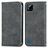 Leather Case Stands Flip Cover Holder S04D for Realme C20A Gray