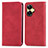 Leather Case Stands Flip Cover Holder S04D for Realme C55 Red