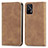 Leather Case Stands Flip Cover Holder S04D for Realme GT 5G Brown