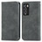 Leather Case Stands Flip Cover Holder S04D for Realme GT Master Explorer 5G Gray