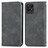 Leather Case Stands Flip Cover Holder S04D for Realme Narzo 50 4G Gray