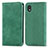 Leather Case Stands Flip Cover Holder S04D for Samsung Galaxy A01 Core Green