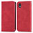 Leather Case Stands Flip Cover Holder S04D for Samsung Galaxy A01 Core Red