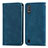 Leather Case Stands Flip Cover Holder S04D for Samsung Galaxy A01 SM-A015 Blue