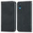 Leather Case Stands Flip Cover Holder S04D for Samsung Galaxy A02 Black