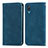 Leather Case Stands Flip Cover Holder S04D for Samsung Galaxy A02 Blue