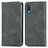 Leather Case Stands Flip Cover Holder S04D for Samsung Galaxy A02 Gray