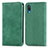 Leather Case Stands Flip Cover Holder S04D for Samsung Galaxy A02 Green