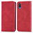 Leather Case Stands Flip Cover Holder S04D for Samsung Galaxy A02 Red