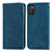 Leather Case Stands Flip Cover Holder S04D for Samsung Galaxy A02s Blue