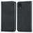 Leather Case Stands Flip Cover Holder S04D for Samsung Galaxy A03 Core Black