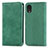 Leather Case Stands Flip Cover Holder S04D for Samsung Galaxy A03 Core Green