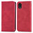 Leather Case Stands Flip Cover Holder S04D for Samsung Galaxy A03 Core Red