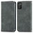 Leather Case Stands Flip Cover Holder S04D for Samsung Galaxy A03s Gray