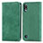 Leather Case Stands Flip Cover Holder S04D for Samsung Galaxy A10 Green