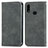 Leather Case Stands Flip Cover Holder S04D for Samsung Galaxy A10s Gray