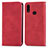 Leather Case Stands Flip Cover Holder S04D for Samsung Galaxy A10s Red