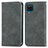 Leather Case Stands Flip Cover Holder S04D for Samsung Galaxy A12 5G Gray