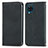 Leather Case Stands Flip Cover Holder S04D for Samsung Galaxy A12 Nacho Black