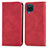 Leather Case Stands Flip Cover Holder S04D for Samsung Galaxy A12 Nacho Red