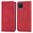 Leather Case Stands Flip Cover Holder S04D for Samsung Galaxy A12 Red