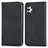 Leather Case Stands Flip Cover Holder S04D for Samsung Galaxy A13 4G Black