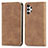 Leather Case Stands Flip Cover Holder S04D for Samsung Galaxy A13 4G Brown
