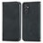 Leather Case Stands Flip Cover Holder S04D for Samsung Galaxy A15 4G Black