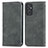 Leather Case Stands Flip Cover Holder S04D for Samsung Galaxy A15 LTE Gray