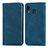 Leather Case Stands Flip Cover Holder S04D for Samsung Galaxy A20 Blue