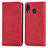 Leather Case Stands Flip Cover Holder S04D for Samsung Galaxy A20 Red