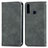 Leather Case Stands Flip Cover Holder S04D for Samsung Galaxy A20s Gray