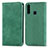 Leather Case Stands Flip Cover Holder S04D for Samsung Galaxy A20s Green