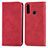 Leather Case Stands Flip Cover Holder S04D for Samsung Galaxy A20s Red