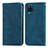 Leather Case Stands Flip Cover Holder S04D for Samsung Galaxy A22 4G Blue