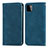 Leather Case Stands Flip Cover Holder S04D for Samsung Galaxy A22 5G Blue