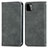 Leather Case Stands Flip Cover Holder S04D for Samsung Galaxy A22 5G Gray