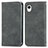 Leather Case Stands Flip Cover Holder S04D for Samsung Galaxy A22 5G SC-56B Gray