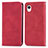 Leather Case Stands Flip Cover Holder S04D for Samsung Galaxy A22 5G SC-56B Red