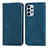 Leather Case Stands Flip Cover Holder S04D for Samsung Galaxy A23 4G Blue